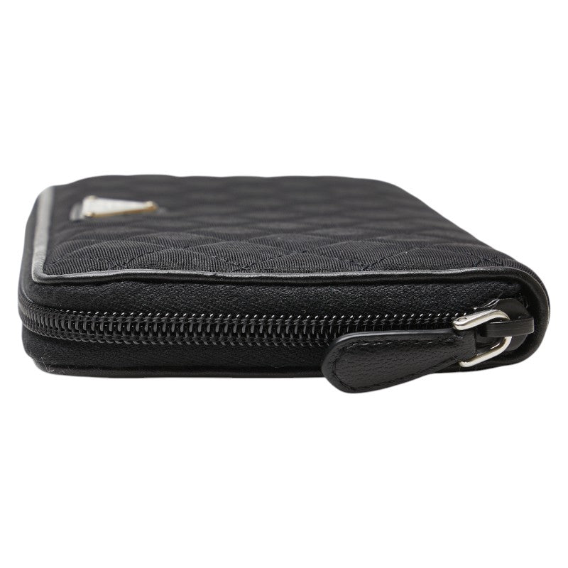 プラダ 三角ロゴプレート 長財布 ブラック ナイロン レザー レディース PRADA 【中古】
