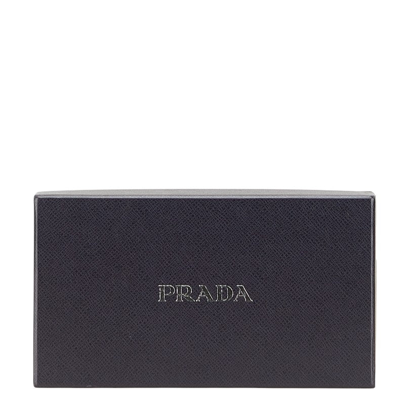 プラダ 三角ロゴプレート 長財布 ブラック ナイロン レザー レディース PRADA 【中古】