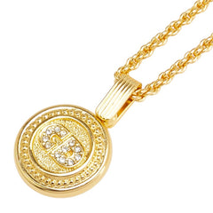 ディオール CDロゴ ラウンド ラインストーン ネックレス ゴールド メッキ レディース Dior 【中古】