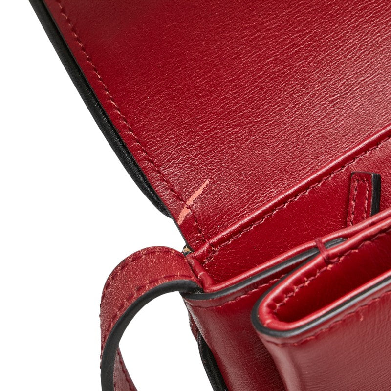 グッチ GGマーモント アリー ショルダーバッグ 550129 レッド ブラック レザー レディース GUCCI 【中古】