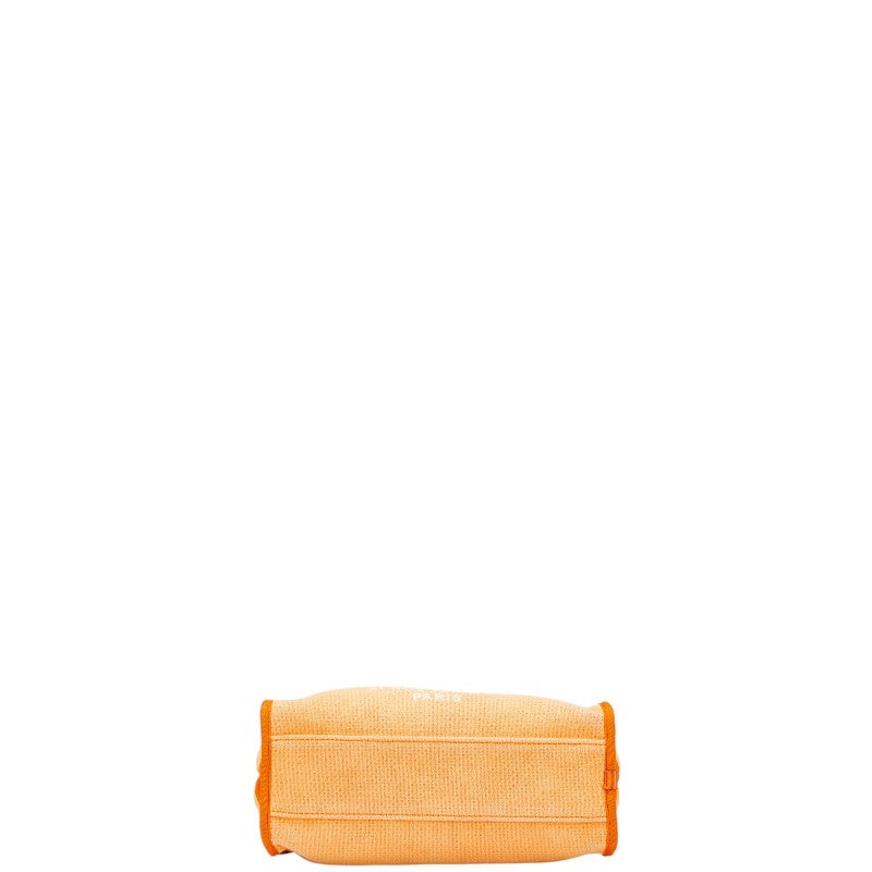 シャネル ココマーク ドーヴィル チェーン ハンドバッグ ショルダーバッグ 2WAY オレンジ キャンバス レザー レディース CHANEL 【中古】