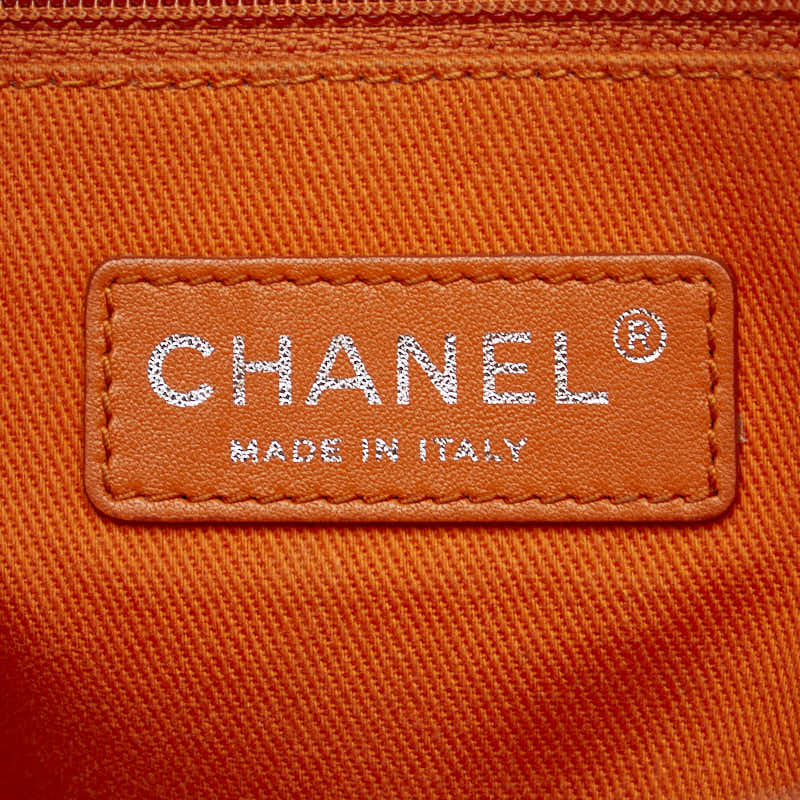 シャネル ココマーク ドーヴィル チェーン ハンドバッグ ショルダーバッグ 2WAY オレンジ キャンバス レザー レディース CHANEL 【中古】