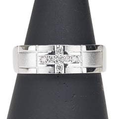 Pt900 プラチナ ダイヤ0.07ct クロス リング 指輪 レディース 18号 【中古】