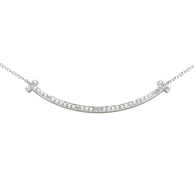 K18WG ホワイトゴールド ダイヤ0.36ct ライン ネックレス レディース 【中古】
