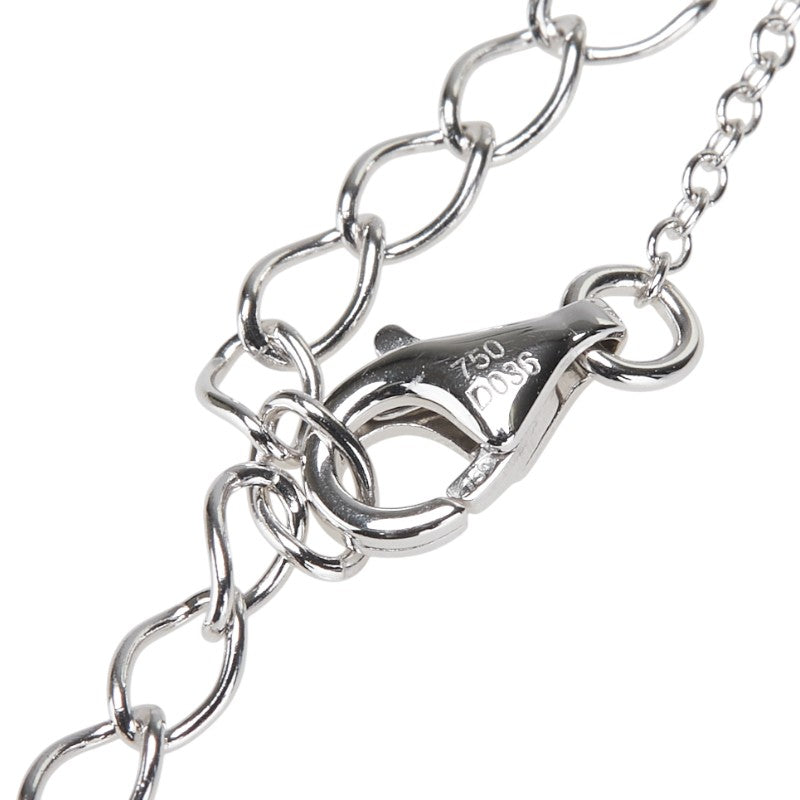 K18WG ホワイトゴールド ダイヤ0.36ct ライン ネックレス レディース 【中古】