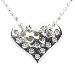 K18WG ホワイトゴールド ダイヤ0.40ct パヴェ ハート モチーフ ペンダントネックレス レディース 【中古】