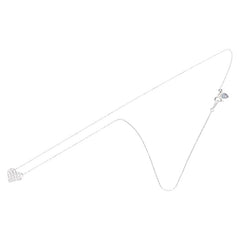 K18WG ホワイトゴールド ダイヤ0.40ct パヴェ ハート モチーフ ペンダントネックレス レディース 【中古】