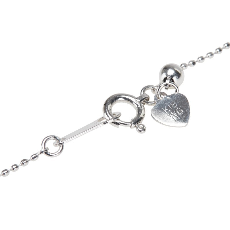 K18WG ホワイトゴールド ダイヤ0.40ct パヴェ ハート モチーフ ペンダントネックレス レディース 【中古】