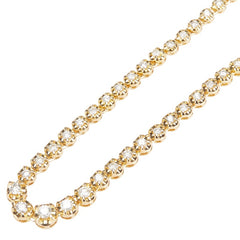 K18YG イエローゴールド ダイヤ2.00ct テニスチェーン ネックレス レディース 【中古】