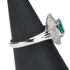 Pt900 プラチナ エメラルド1.08ct ダイヤ0.54ct リング 指輪 レディース 14号 【中古】
