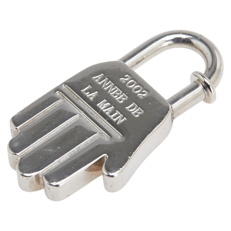 エルメス ANNEE DE LA MAIN 2002 ハンド モチーフ カデナ チャーム シルバー メタル レディース HERMES 【中古】