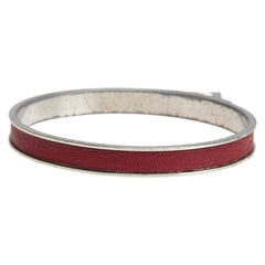 エルメス ケリーバングル バングル ボルドー シルバー メタル レザー レディース HERMES 【中古】