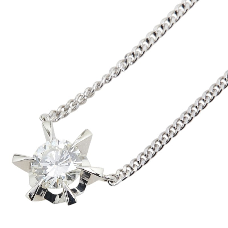 Pt900 プラチナ Pt850 プラチナ ダイヤ0.57ct プチ ペンダントネックレス レディース 【中古】