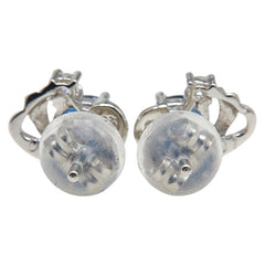 Pt900 プラチナ Pt850 プラチナ サファイア0.49ct ダイヤ0.02ct スタッドピアス レディース 【中古】