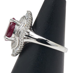 Pt900 プラチナ ルビー3.56ct ダイヤ1.00ct リング 指輪 レディース 13号 【中古】