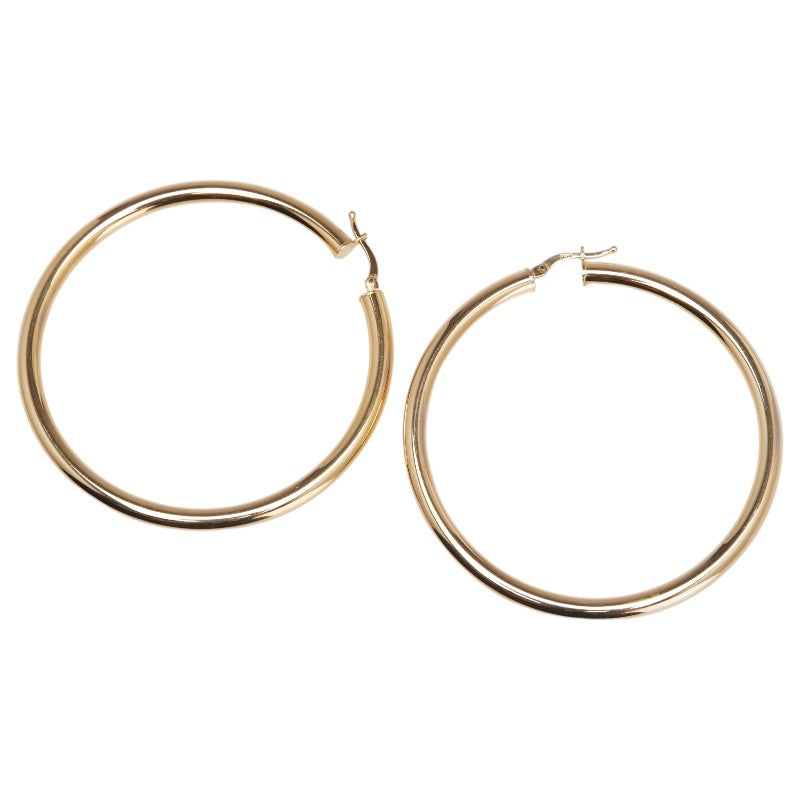 K18YG イエローゴールド フープ ピアス レディース 【中古】