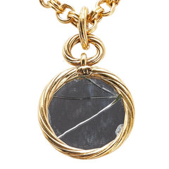 シャネル ヴィンテージ ココマーク ラウンド ミラー ネックレス ゴールド メッキ レディース CHANEL 【中古】