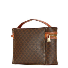 セリーヌ マカダム バニティバッグ ブラウン PVC レザー レディース CELINE 【中古】