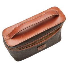 セリーヌ マカダム バニティバッグ ブラウン PVC レザー レディース CELINE 【中古】