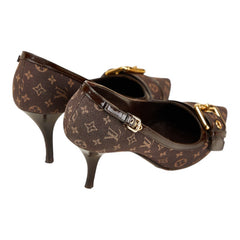 ルイ ヴィトン モノグラム パンプス サイズ:35 1/2M ブラウン キャンバス レザー レディース LOUIS VUITTON 【中古】