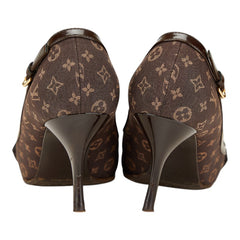 ルイ ヴィトン モノグラム パンプス サイズ:35 1/2M ブラウン キャンバス レザー レディース LOUIS VUITTON 【中古】