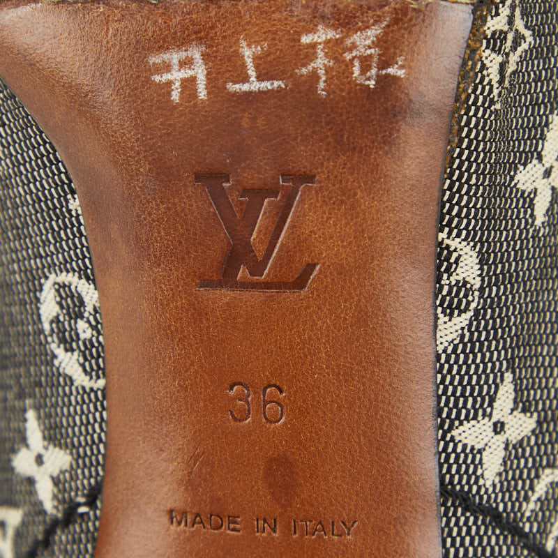 ルイ ヴィトン モノグラム パンプス サイズ：36 MA0075 ブラック キャンバス レザー レディース LOUIS VUITTON 【中古】
