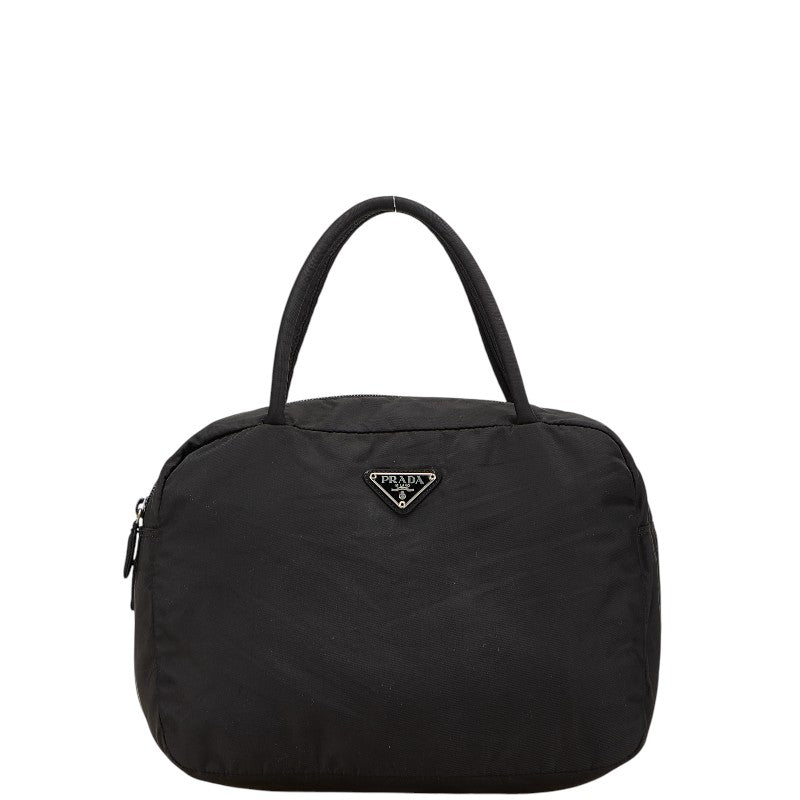 プラダ 三角ロゴプレート ミニハンドバッグ ブラック ナイロン レディース PRADA 【中古】