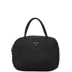 プラダ 三角ロゴプレート ミニハンドバッグ ブラック ナイロン レディース PRADA 【中古】
