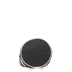 シャネル ノベルティ ロゴ ショルダーバッグ 巾着バッグ ホワイト ブラック キャンバス ナイロン レディース CHANEL 【中古】