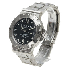 ブルガリ ディアゴノ スクーバ 腕時計 SD38S 自動巻き ブラック文字盤 ステンレススチール メンズ BVLGARI 【中古】