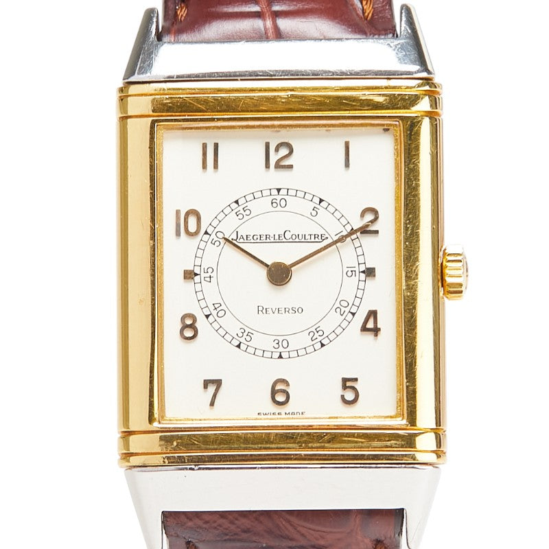 ジャガー ルクルト レベルソ 腕時計 141.001 5 手巻き ホワイト文字盤 K18YG イエローゴールド ステンレススチール レザー メンズ JAEGER-LECOULTRE 【中古】