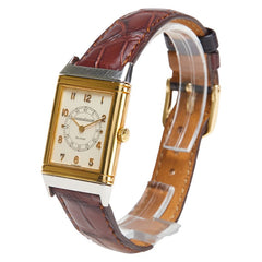 ジャガー ルクルト レベルソ 腕時計 141.001 5 手巻き ホワイト文字盤 K18YG イエローゴールド ステンレススチール レザー メンズ JAEGER-LECOULTRE 【中古】