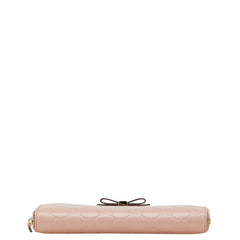 グッチ グッチシマ リボン モチーフ 長財布 ラウンドファスナー 388680 ピンク レザー レディース GUCCI 【中古】