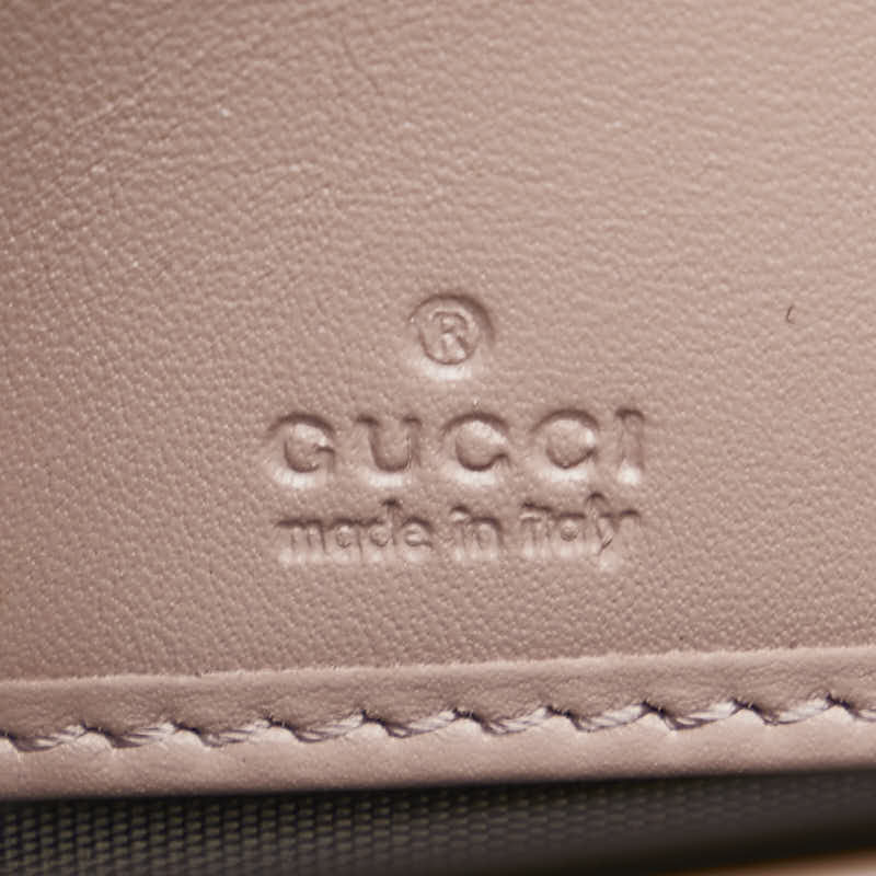 グッチ グッチシマ リボン モチーフ 長財布 ラウンドファスナー 388680 ピンク レザー レディース GUCCI 【中古】