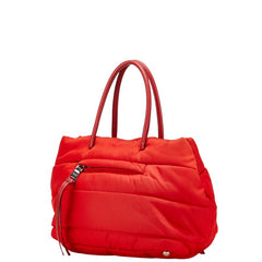 プラダ 三角ロゴプレート ハンドバッグ ショルダーバッグ 2WAY BN2771 レッド ナイロン レザー レディース PRADA 【中古】