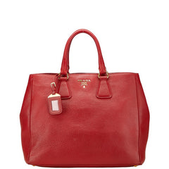 プラダ トートバッグ レッド レザー レディース PRADA 【中古】