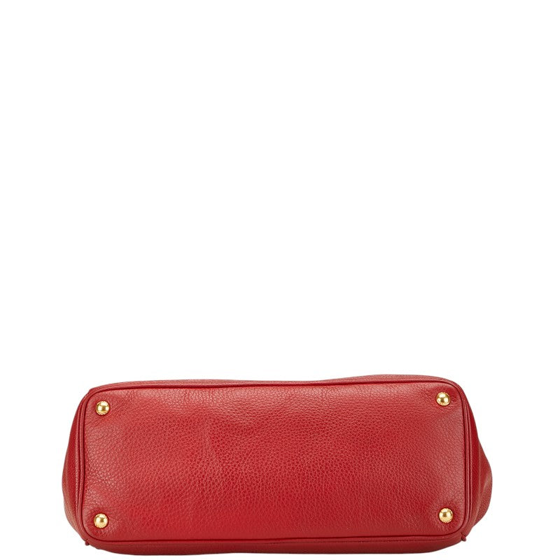 プラダ トートバッグ レッド レザー レディース PRADA 【中古】