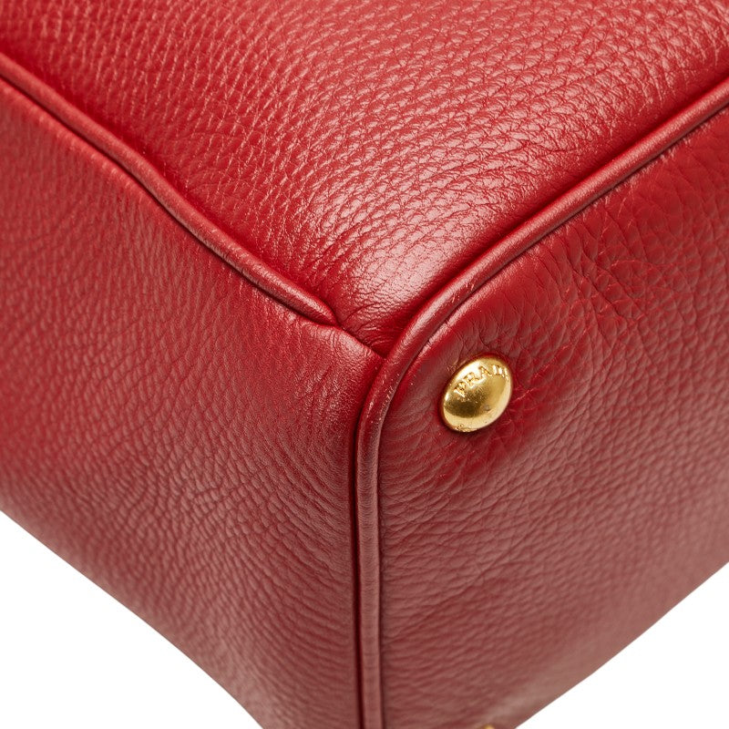 プラダ トートバッグ レッド レザー レディース PRADA 【中古】