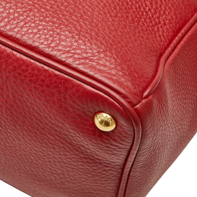 プラダ トートバッグ レッド レザー レディース PRADA 【中古】