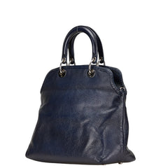 ディオール グランヴィル ハンドバッグ ショルダーバッグ 2WAY ネイビー レザー レディース Dior 【中古】