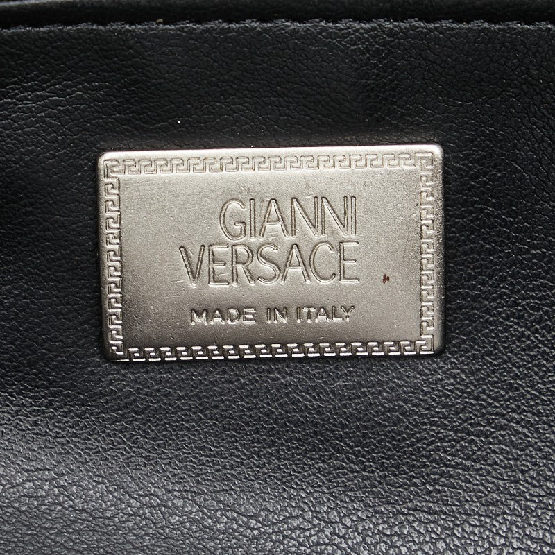 ヴェルサーチェ メデューサ ポーチ クラッチバッグ ブラック ナイロン レザー レディース VERSACE 【中古】