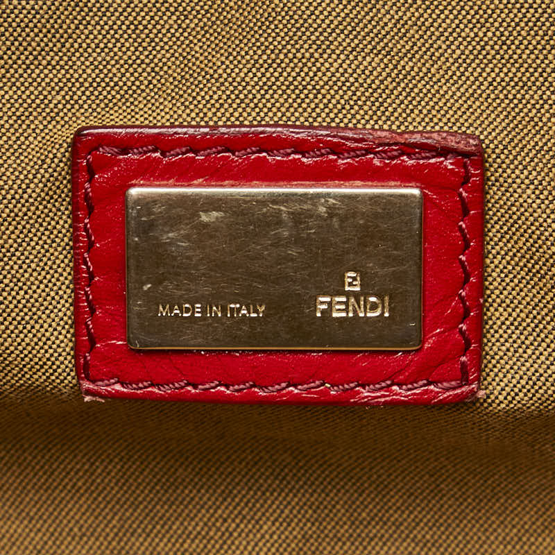 フェンディ ロゴ ショルダーバッグ ハンドバッグ 2WAY レッド レザー レディース FENDI 【中古】