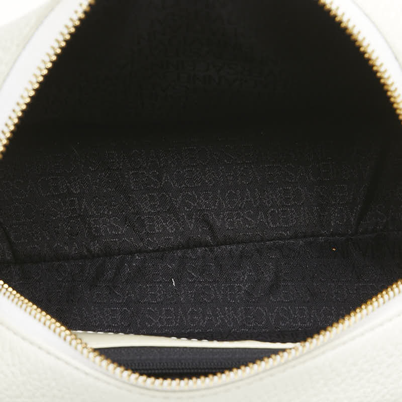 ヴェルサーチェ サンバースト ハンドバッグ バニティバッグ ホワイト レザー レディース VERSACE 【中古】