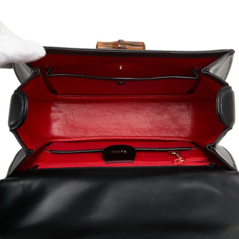 グッチ バンブー ハンドバッグ ショルダーバッグ 2WAY 000 1951 ブラック ブラウン レザー レディース GUCCI 【中古】