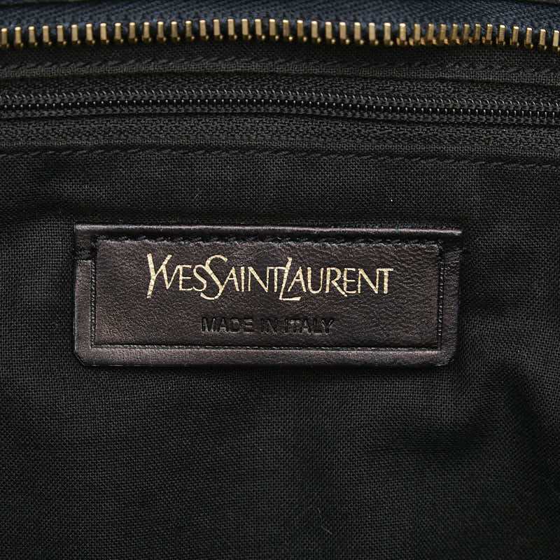 サンローラン Yライン カバスシック ハンドバッグ ショルダーバッグ 2WAY ネイビー レザー レディース SAINT LAURENT 【中古】