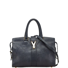 サンローラン Yライン カバスシック ハンドバッグ ショルダーバッグ 2WAY ネイビー レザー レディース SAINT LAURENT 【中古】