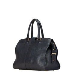 サンローラン Yライン カバスシック ハンドバッグ ショルダーバッグ 2WAY ネイビー レザー レディース SAINT LAURENT 【中古】