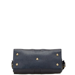 サンローラン Yライン カバスシック ハンドバッグ ショルダーバッグ 2WAY ネイビー レザー レディース SAINT LAURENT 【中古】