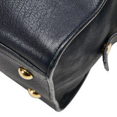 サンローラン Yライン カバスシック ハンドバッグ ショルダーバッグ 2WAY ネイビー レザー レディース SAINT LAURENT 【中古】