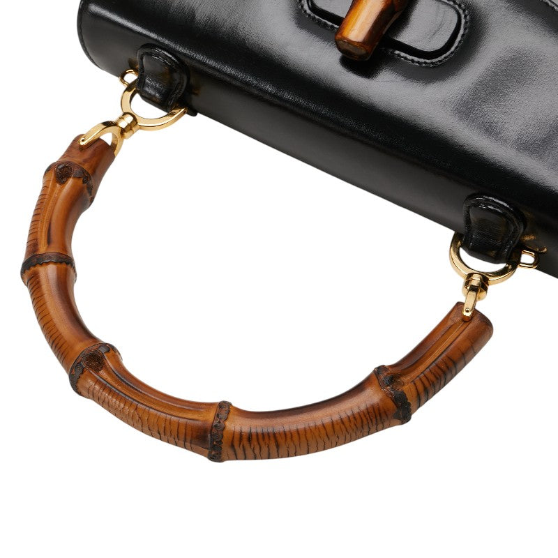 グッチ バンブー ハンドバッグ ショルダーバッグ 2WAY 000 1364 ブラック ブラウン レザー レディース GUCCI 【中古】